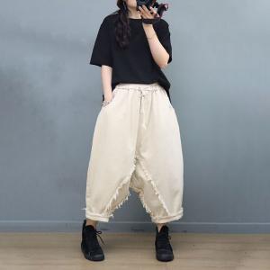 Hippie Style Fringed Harem Pants Pop Colored Fisherman Pants