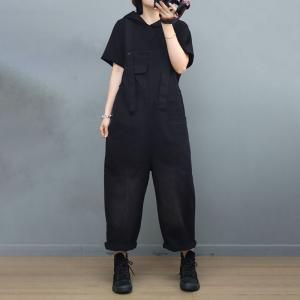 Hip Pockets Cotton 90s Overalls Straight Legs Summer Overalls