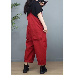 Hip Pockets Cotton 90s Overalls Straight Legs Summer Overalls