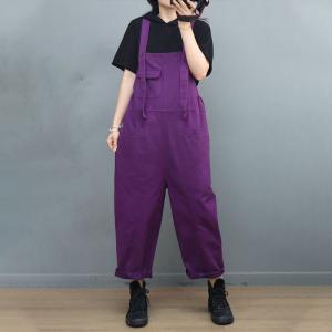 Hip Pockets Cotton 90s Overalls Straight Legs Summer Overalls