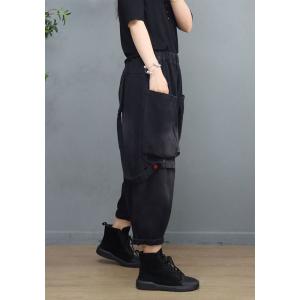 Vertical Pockets Casual Cargo Pants Straps Pendant 90s Pants