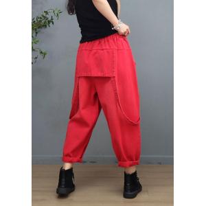 Vertical Pockets Casual Cargo Pants Straps Pendant 90s Pants