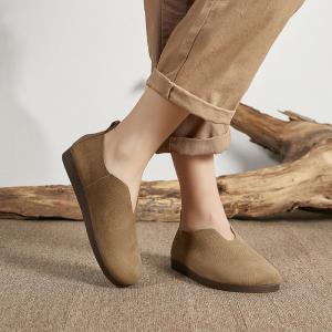 Summer Cowhide Granny Flats Cozy Resort Shoes