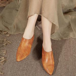 Back Zip Polished Leather Designer Flats Low Heels Peep Toe Shoes