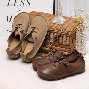 Casual Leather Tied Teacher Flats Summer Cozy Footwear