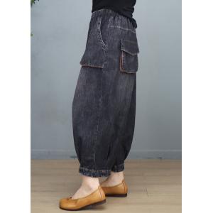 Hip Pockets Stone Wash Jeans Womens Baggy Dad Jeans