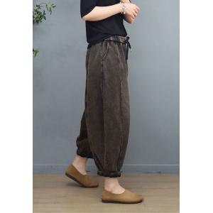 Drawstring Waist Cotton Loose Pants Stone Wash Sweat Pants