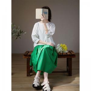 Crew Neck Cotton Oversized Tee Spring Casual Pullover