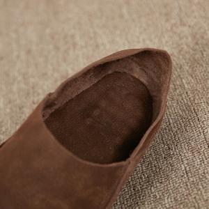 Wide Toe Summer Leather Flats Womens Plain Comfy Shoes