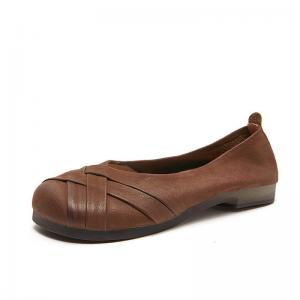 Cross Bandage Leather Beach Flats Ladies Cozy Resort Footwear