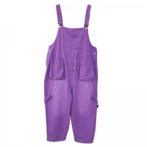 Pop Colors Baggy Cargo Overalls Womens Cotton Dungarees