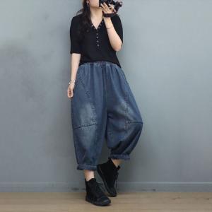 Hip Flap Pockets Baggy Jeans 90s Fashion Ankle Jeans