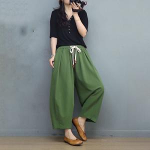 Cozy Summer Wide Leg Sweat Pants Casual Plain Cotton Pants