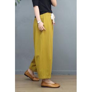 Cozy Summer Wide Leg Sweat Pants Casual Plain Cotton Pants