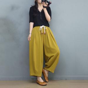 Cozy Summer Wide Leg Sweat Pants Casual Plain Cotton Pants