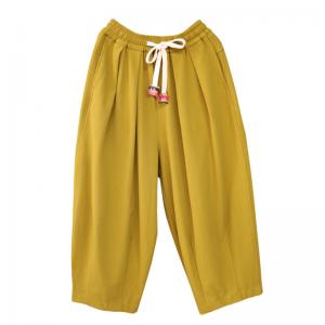 Cozy Summer Wide Leg Sweat Pants Casual Plain Cotton Pants