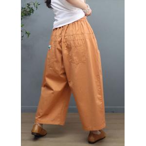 Pop Colored Cotton Pull-On Pants Summer Ankle Pants