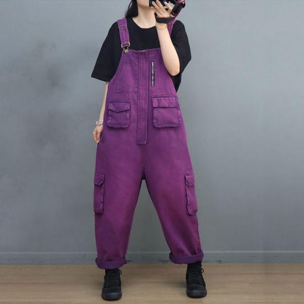 Street Chic Versatile Gardening Overalls Denim Cargo Overalls