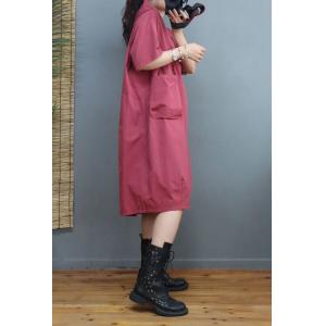 Front Pockets Cotton Hooded Dress Plus Size Casual Dress