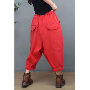 90s Fashion Ripped Jeans Pop Colors Ankle Pants for Women