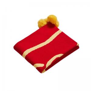 Yellow Rabbit Red Blanket Cozy Cotton Bedding Throw