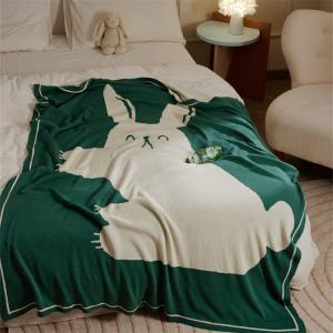 Cartoon Bunny Cotton Blanket Cozy Full Size Blanket