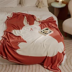 Cartoon Bunny Cotton Blanket Cozy Full Size Blanket