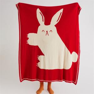 Cartoon Bunny Cotton Blanket Cozy Full Size Blanket