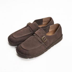Buckle Straps Leather Resort Flats Soft Leather Gardening Flats