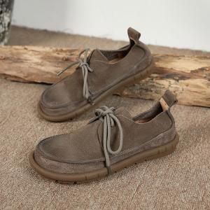 Low Heels Tied Mom Shoes Wide Toe Gardening Flats