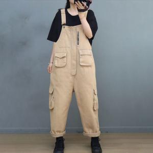 Street Chic Versatile Gardening Overalls Denim Cargo Overalls