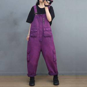 Street Chic Versatile Gardening Overalls Denim Cargo Overalls