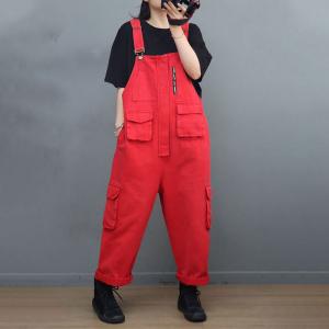 Street Chic Versatile Gardening Overalls Denim Cargo Overalls