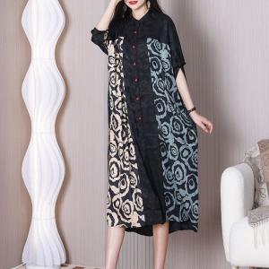 Peacock Prints Black Paisley Dress Plus Size Shirt Coccoon