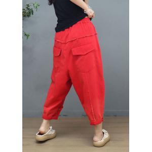 Hippie Style Ripped Jeans Summer Travel Pull-On Pants