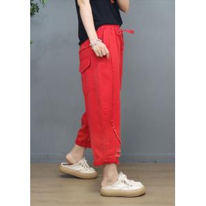 Hippie Style Ripped Jeans Summer Travel Pull-On Pants