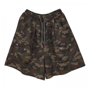 Drawstring Waist Camo Shorts Summer Wide Leg Jorts