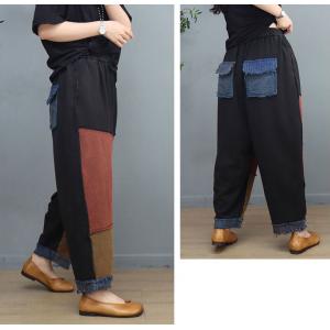 Contrast Colors Tassel Straight Leg Pants Loose Summer Pull-On Pants