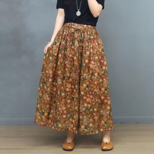 Breathable Hawaii Tied Kimono with Ramie Floral Skirt