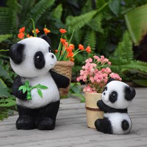 Outdoor Garden Panda Ornaments Creative Resin Animal Flower Pots for Balcony Courtyard