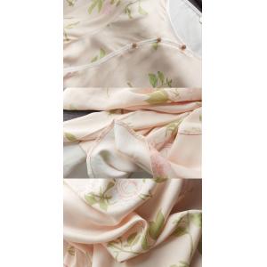 Rose Patterns Silky Pajamas Sets Loose Cozy Spring Pastel Homewear