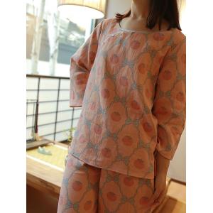 Persimmon Patterned Cotton Pajamas Sets for Women