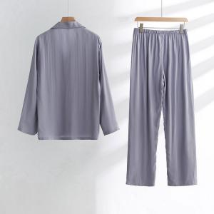 Casual Style Cozy Silky Blue Gray Sleep Wear Sets