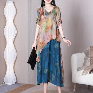 Beach Chic Printed Layering Dress Colorful Cocoon Travel Dress