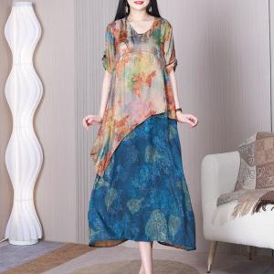 Beach Chic Printed Layering Dress Colorful Cocoon Travel Dress