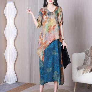 Beach Chic Printed Layering Dress Colorful Cocoon Travel Dress
