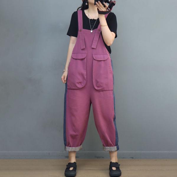 Big Vertical Pocket Bib Overalls Cotton Cozy Gardening Overalls