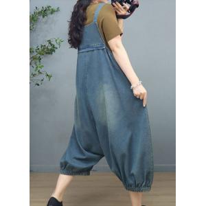 Low Crotch Balloon Legs Overalls Patchwork 90s Overalls