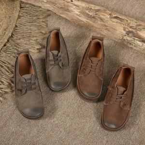 Cozy Cowhide Leather Travel Footwear Low Heels Slip-On Mom Flats