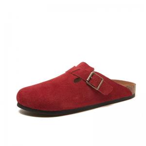 Buckle Straps Suede Slippers Summer Flat Sandals